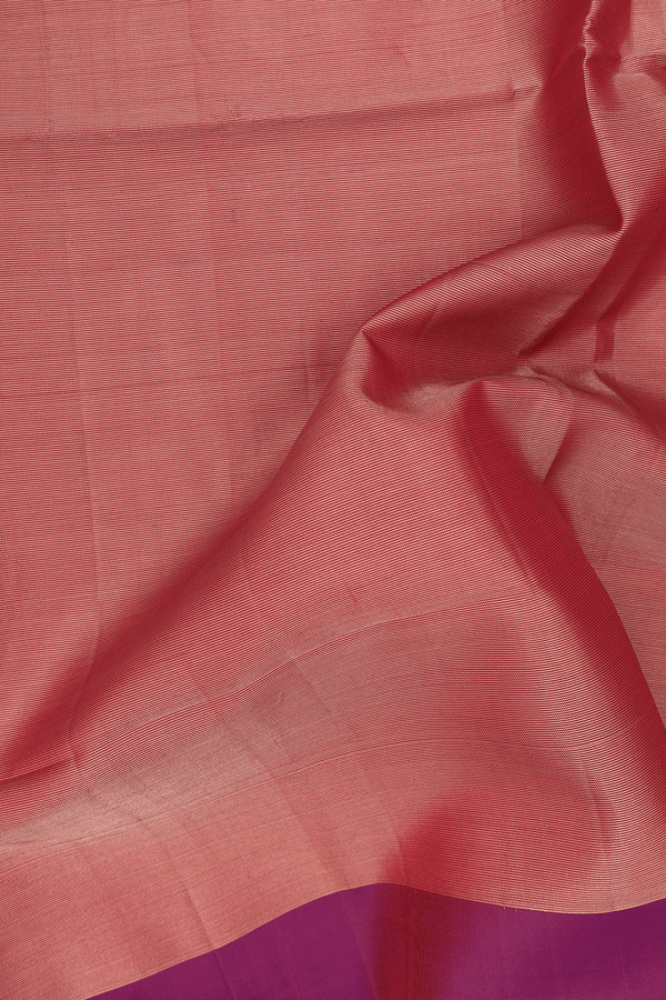 Soft Silk Saree In Tissue Red With Contrast Border