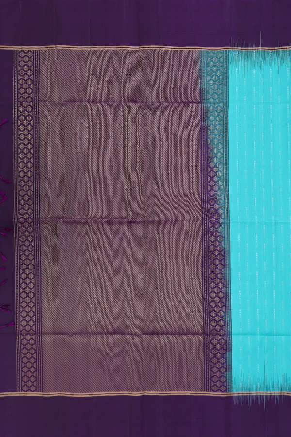 Soft Silk Saree In Turquoise Blue With Allover Design