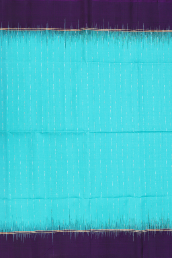 Soft Silk Saree In Turquoise Blue With Allover Design