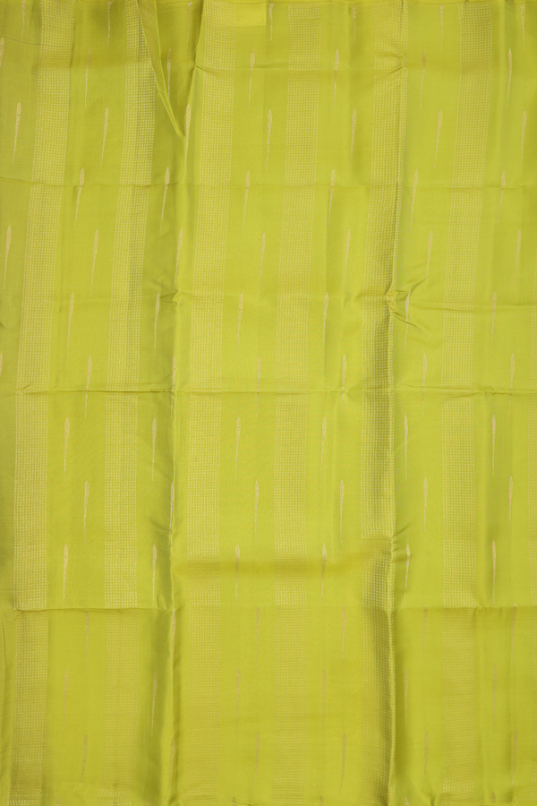 Soft Silk Saree In Pear Green With Stripes Design
