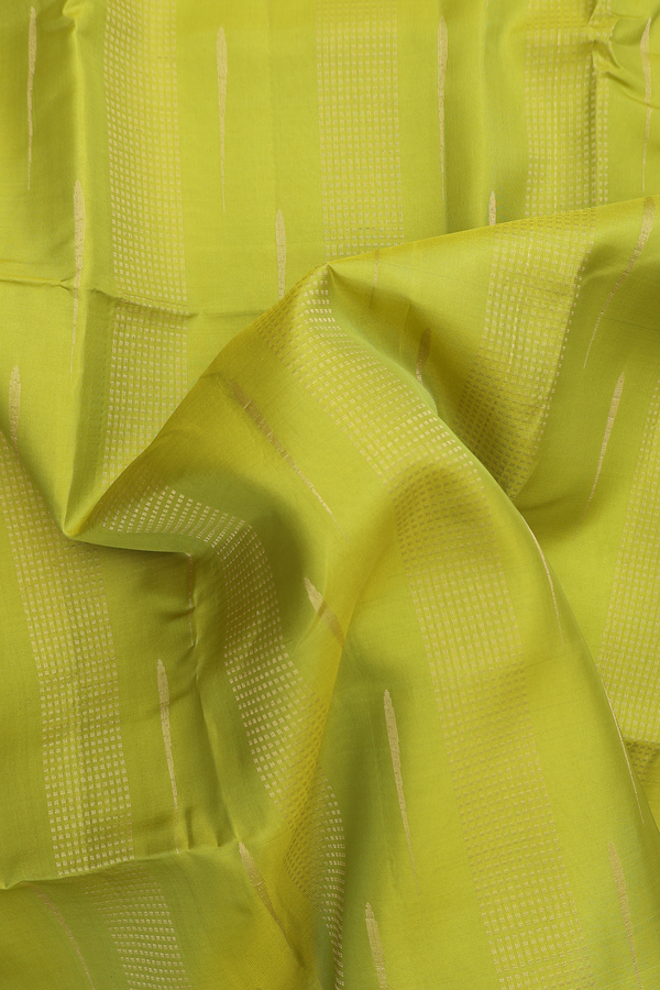 Soft Silk Saree In Pear Green With Stripes Design