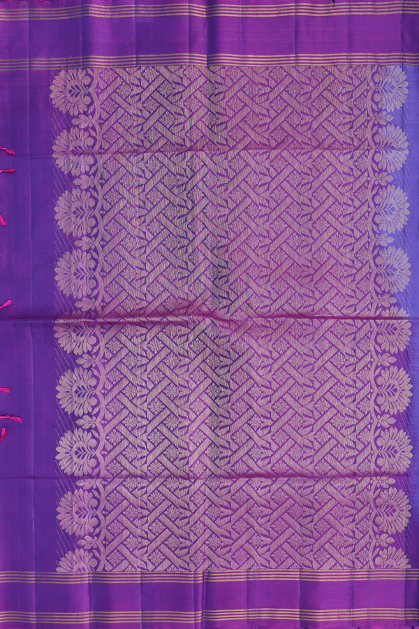 Soft Silk Saree In Violet With Zari Buttas