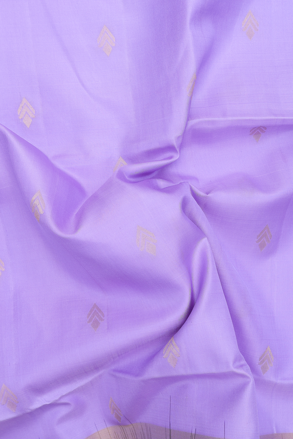 Soft Silk Saree In Violet With Zari Buttas