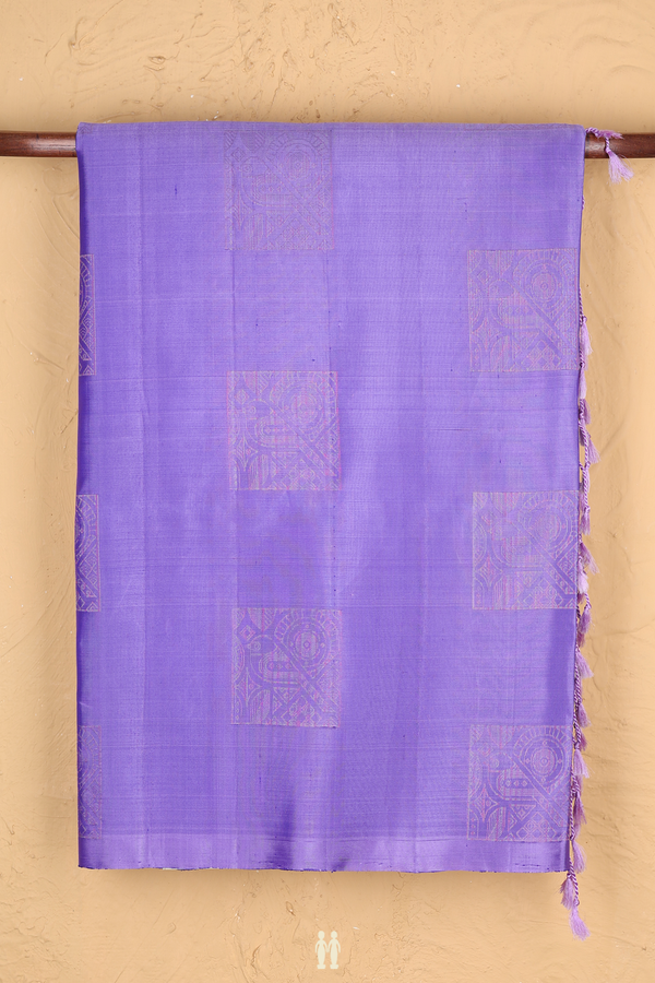 Soft Silk Saree In Violet With Zari Motifs