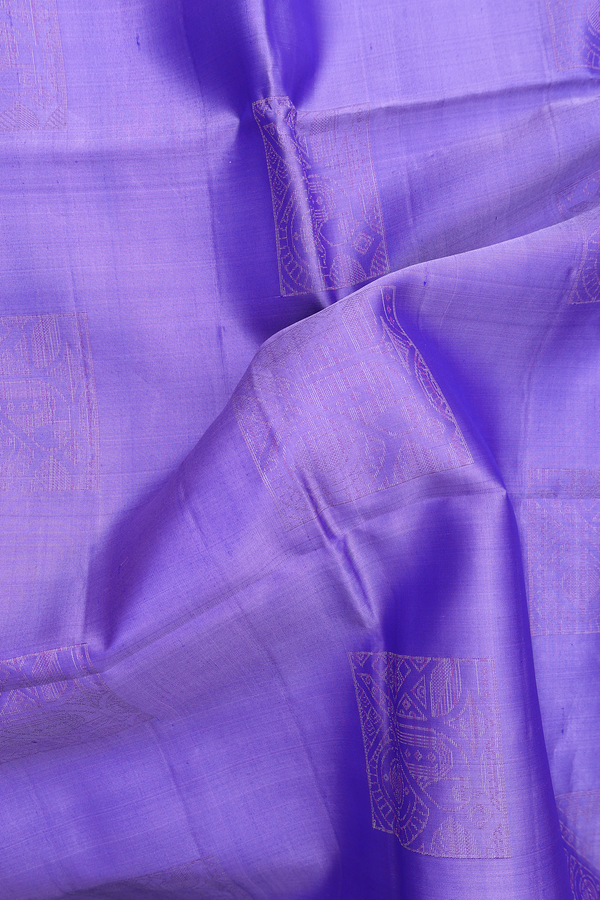 Soft Silk Saree In Violet With Zari Motifs
