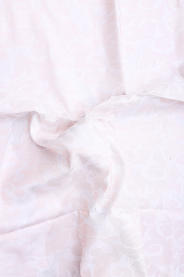 Soft Silk Saree In White With Floral Design