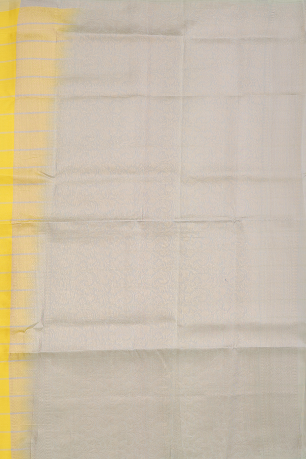Soft Silk Saree In Yellow With Checks Design