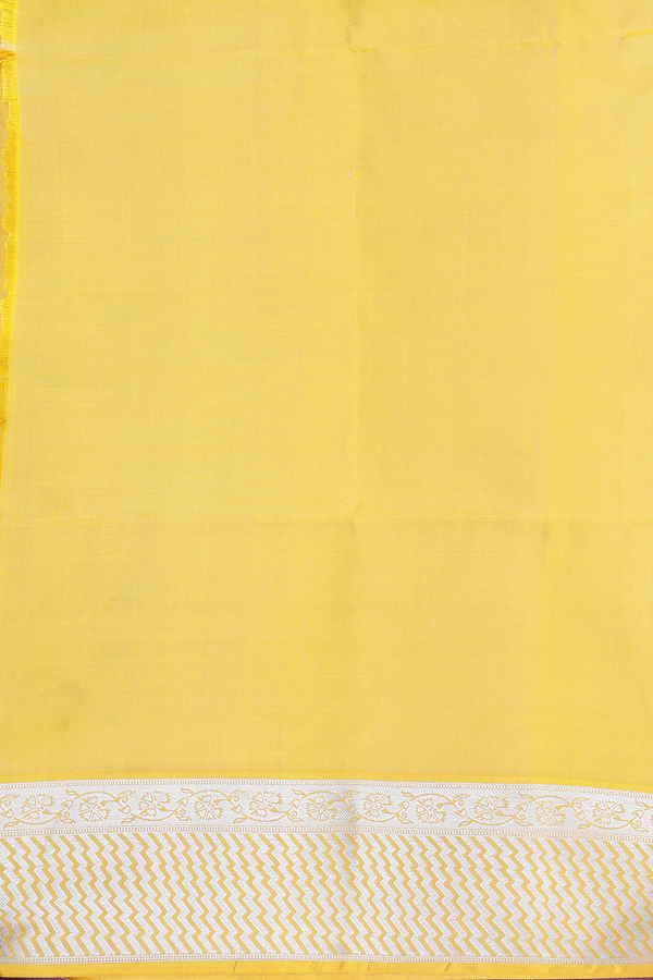 Soft Silk Saree In Yellow With Stripes Design