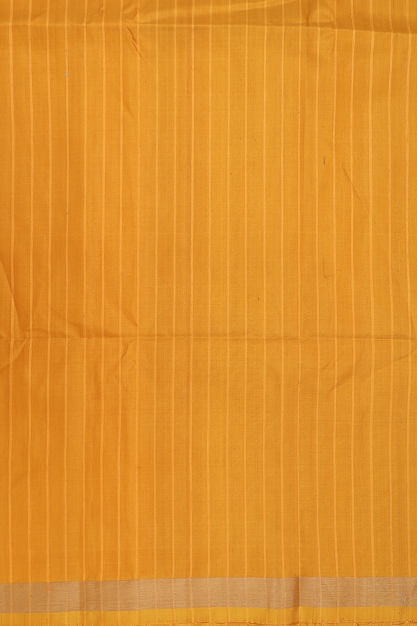 Soft Silk Saree In Yellow With Stripes Design