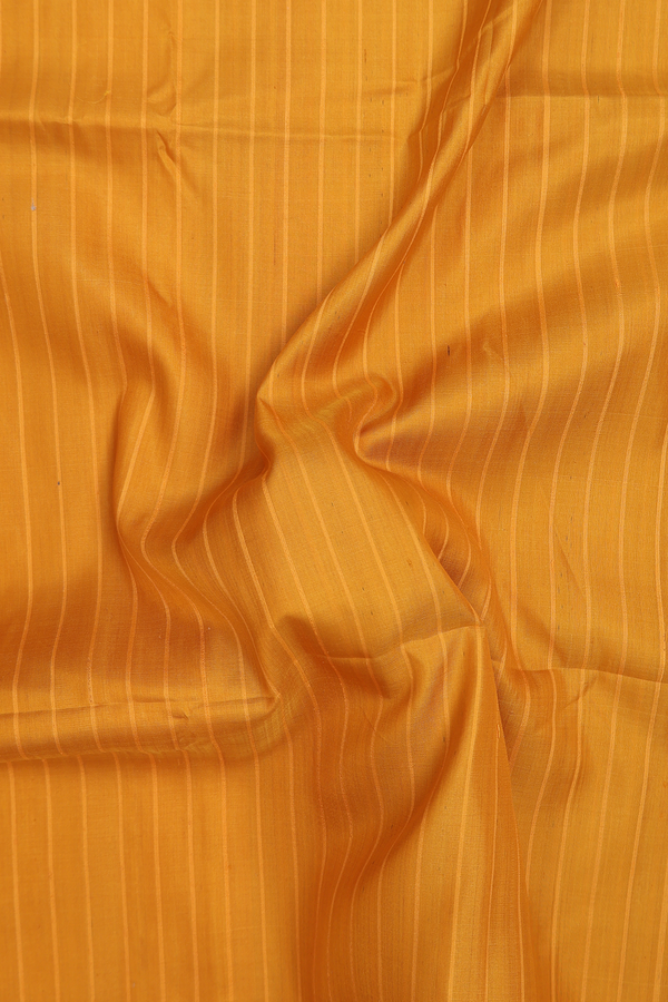 Soft Silk Saree In Yellow With Stripes Design