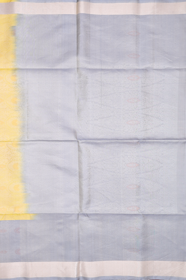 Soft Silk Saree In Yellow With Zari Buttas