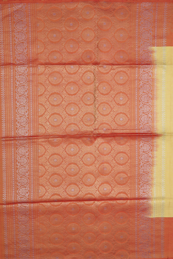 Soft Silk Saree In Yellow With Zari Buttas