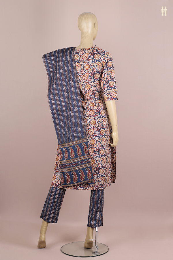 Split Neck Floral Design Multicolor Cotton Salwar Set