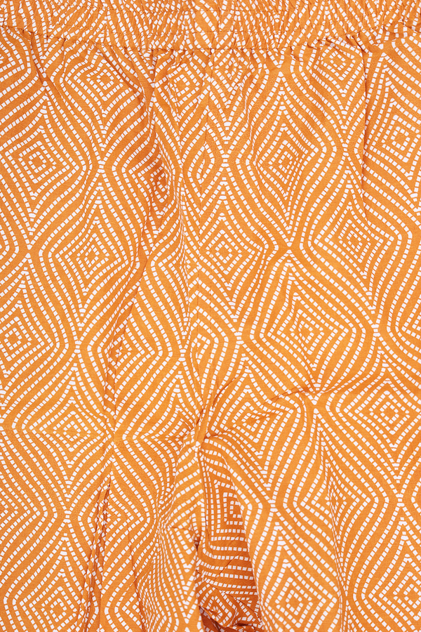 Split Neck Printed Design Orange Cotton Salwar Set