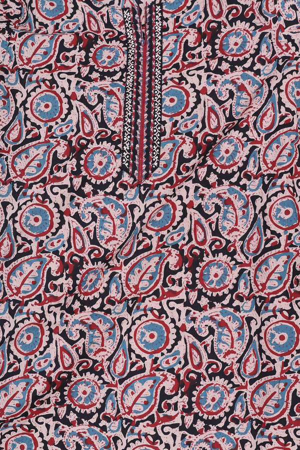 Split Neck Printed Multicolor Kalamkari Cotton Salwar Set
