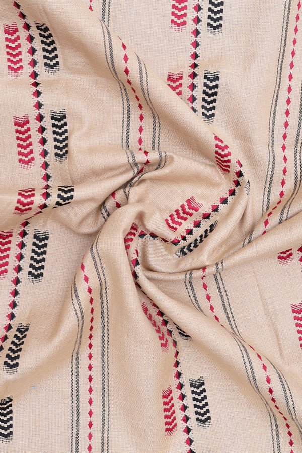 Split Neck Threadwork Design Brown Cotton Long Kurta