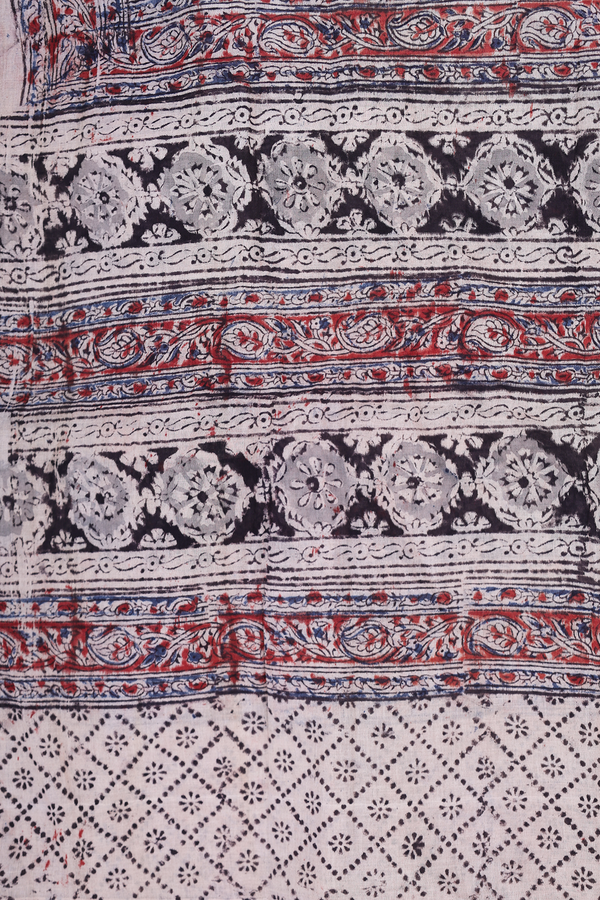 Split Neck Threadwork Design Red Cotton Salwar Set