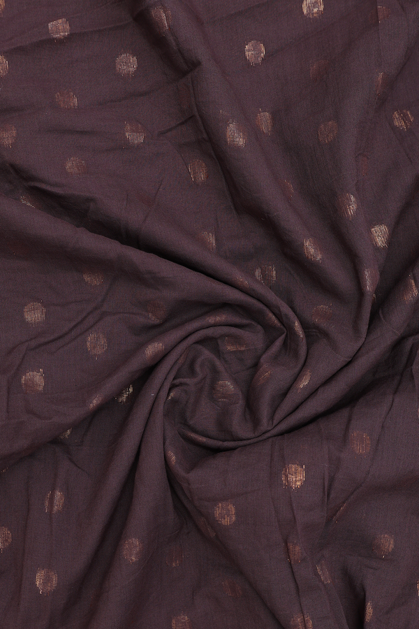 Split Neck Zari Buttas Dark Brown Cotton Long Kurta