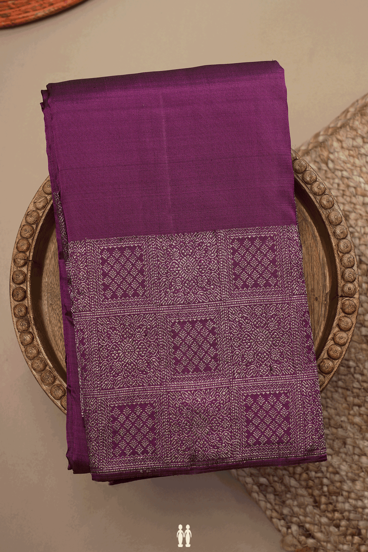 Square Buttas Plum Purple Kanchipuram Silk Saree