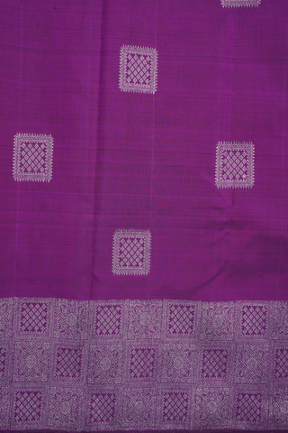 Square Buttas Plum Purple Kanchipuram Silk Saree