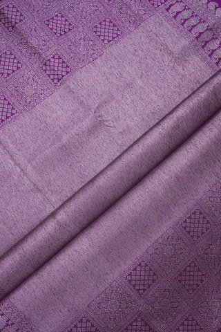 Square Buttas Plum Purple Kanchipuram Silk Saree