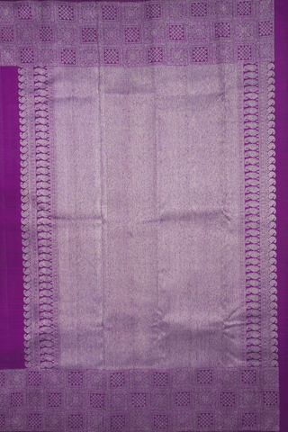 Square Buttas Plum Purple Kanchipuram Silk Saree
