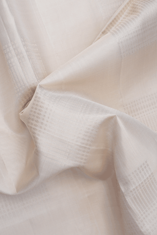 Square Zari Motifs Off White Soft Silk Saree