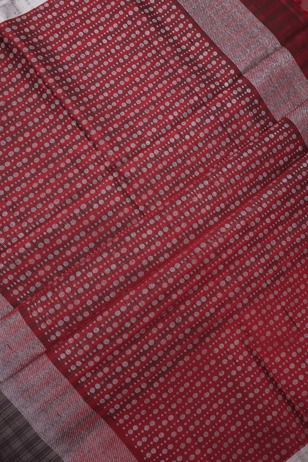 Square Zari Motifs Shades Of Grey Soft Silk Saree