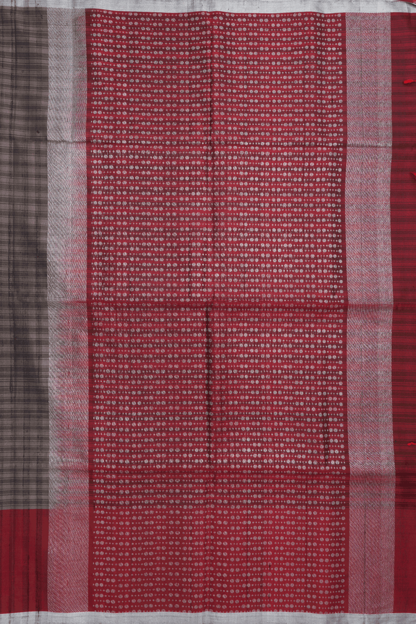 Square Zari Motifs Shades Of Grey Soft Silk Saree