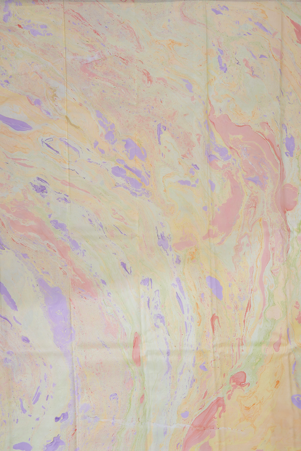 Stone Texture Design Yellow And Purple Hand Marble Silk Saree