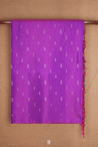 Stripe Zari Buttas Purple Rose Soft Silk Saree