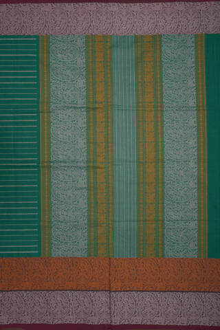 Striped Design Emerald Green Coimbatore Cotton Saree