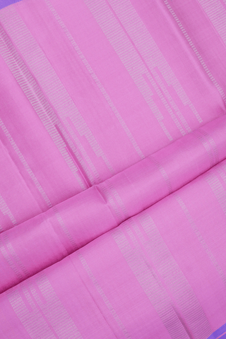 Zari Striped Design Lotus Pink Soft Silk Saree