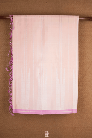 Zari Striped Design Pastel Orange Soft Silk Saree