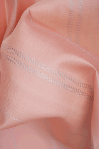 Zari Striped Design Pastel Orange Soft Silk Saree