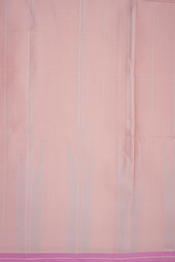 Zari Striped Design Pastel Orange Soft Silk Saree