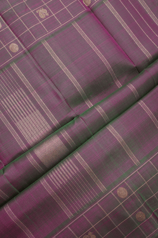 Striped Design Pink And Dual Tone Kanchipuram Silk Saree