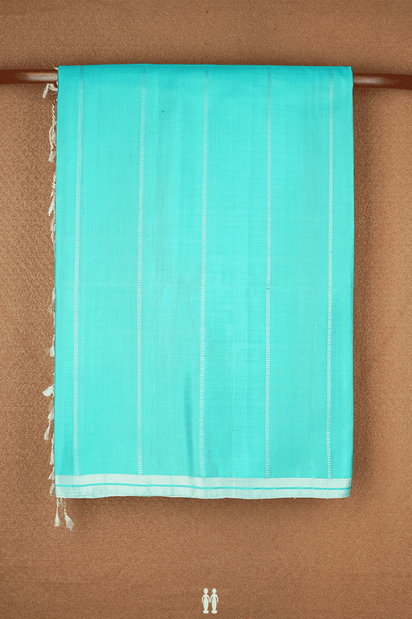 Zari Striped Design Sea Green Soft Silk Saree