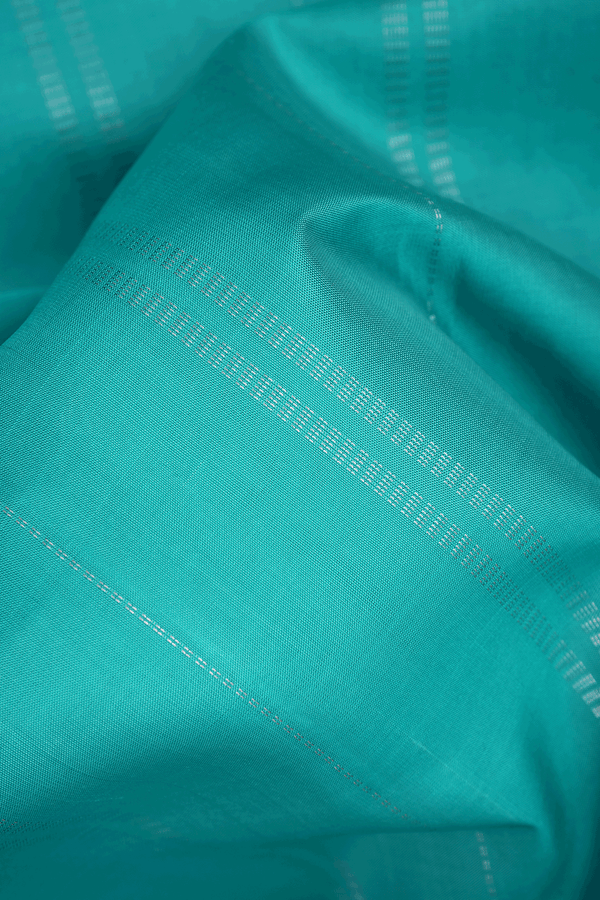 Zari Striped Design Sea Green Soft Silk Saree