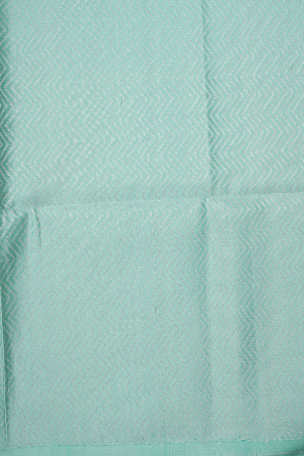 Zari Striped Design Sea Green Soft Silk Saree