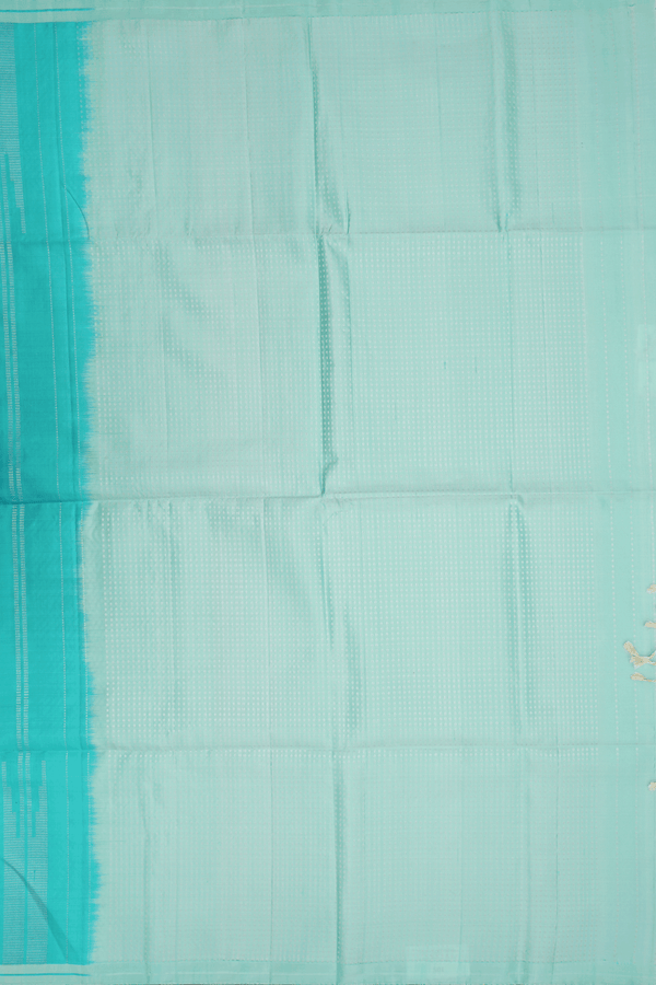 Zari Striped Design Sea Green Soft Silk Saree