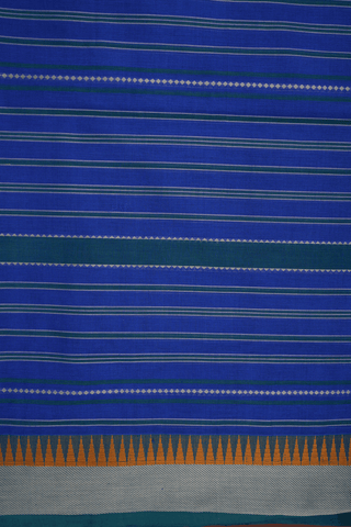 Striped Threadwork Design Royal Blue Coimbatore Cotton Saree