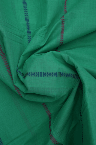 Striped Threadwork Design Sea Green Coimbatore Cotton Saree