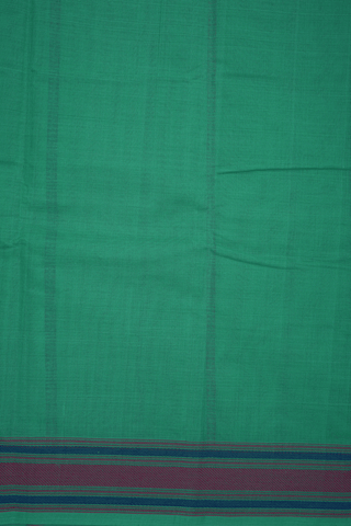 Striped Threadwork Design Sea Green Coimbatore Cotton Saree
