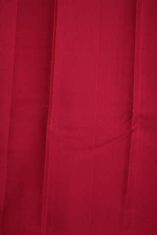 Striped With Buttas Ruby Red Kanchipuram Silk Saree
