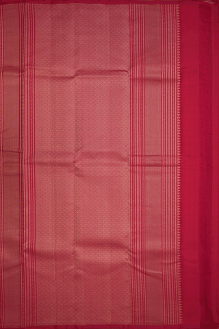 Striped With Buttas Ruby Red Kanchipuram Silk Saree