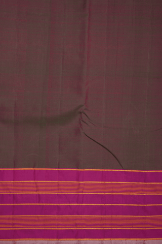 Striped Zari Border Plain Dual Tone Kanchipuram Silk Saree