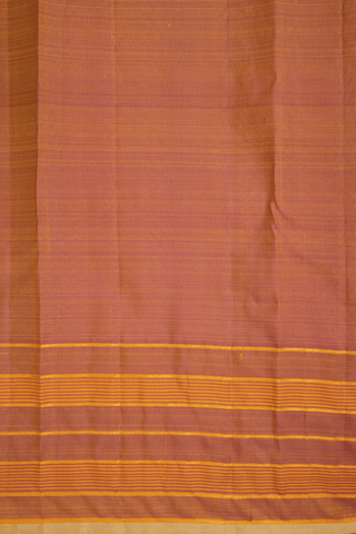 Striped Zari Border Plain Honey Yellow Kanchipuram Silk Saree