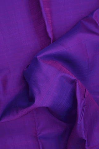 Striped Zari Border Plain Purple Kanchipuram Silk Saree