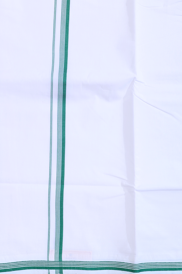 Stripes Border White Cotton Dhoti